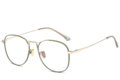 Aviator Green Metal Glasses #BS0406-0432