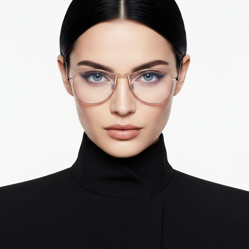 Aviator Pink Metal Glasses #BS0406-0433