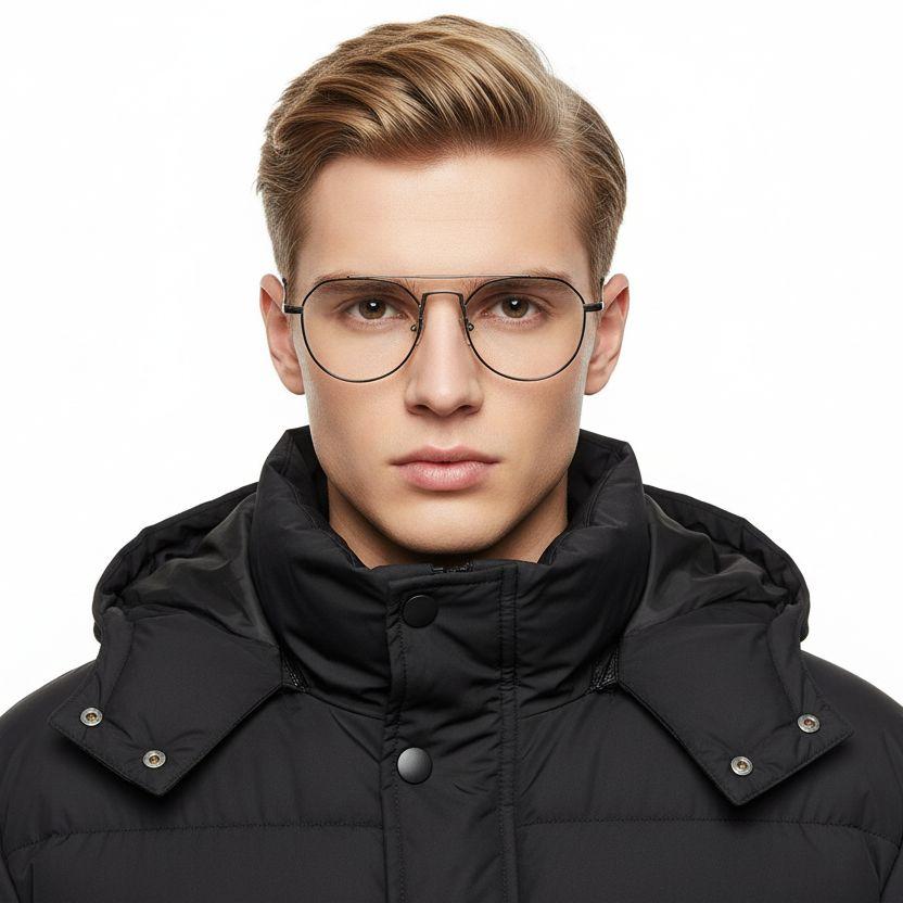 Aviator Grey Metal Glasses #BS0406-0434
