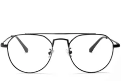 BS0406-0436_Black_Aviator_Metal_Glasses_front
