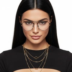 Gafas de aviador de metal negro #BS0406-0436