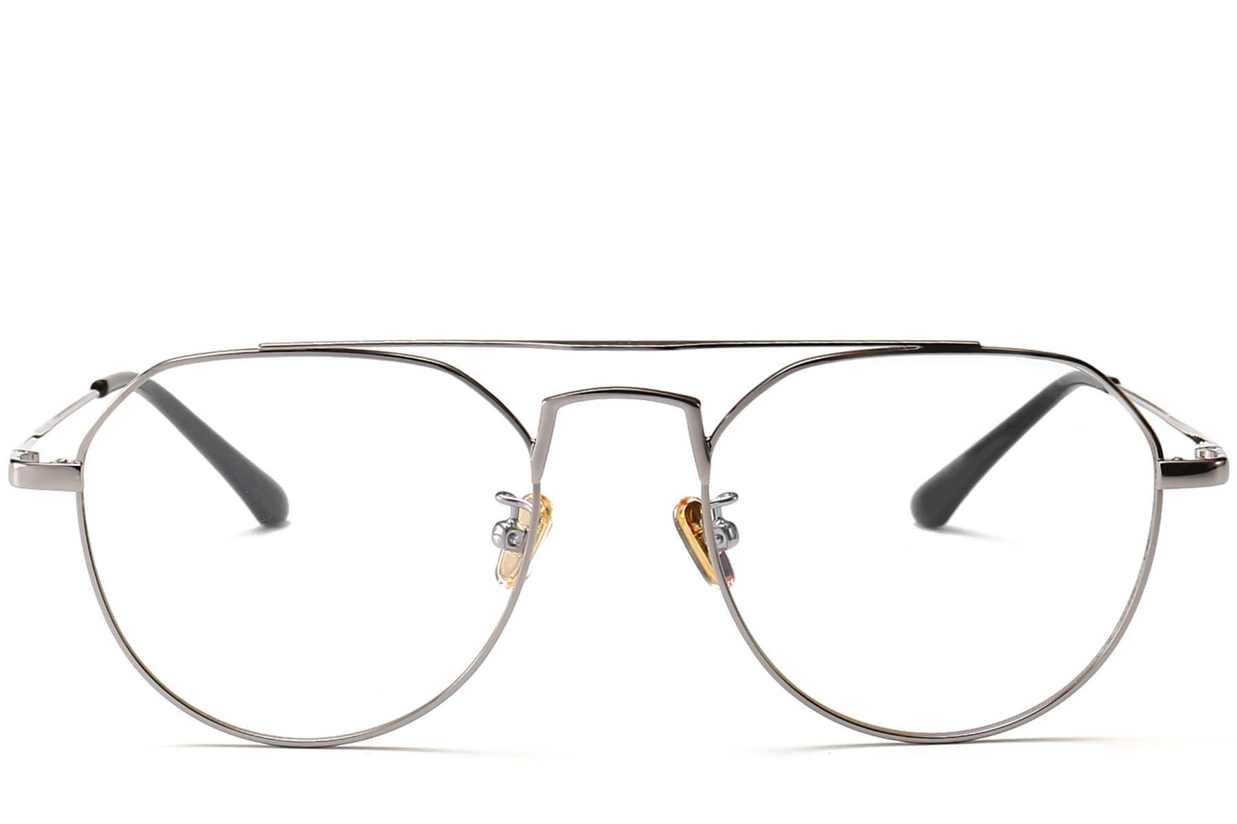 BS0406-0437_Silver_Aviator_Metal_Glasses_front