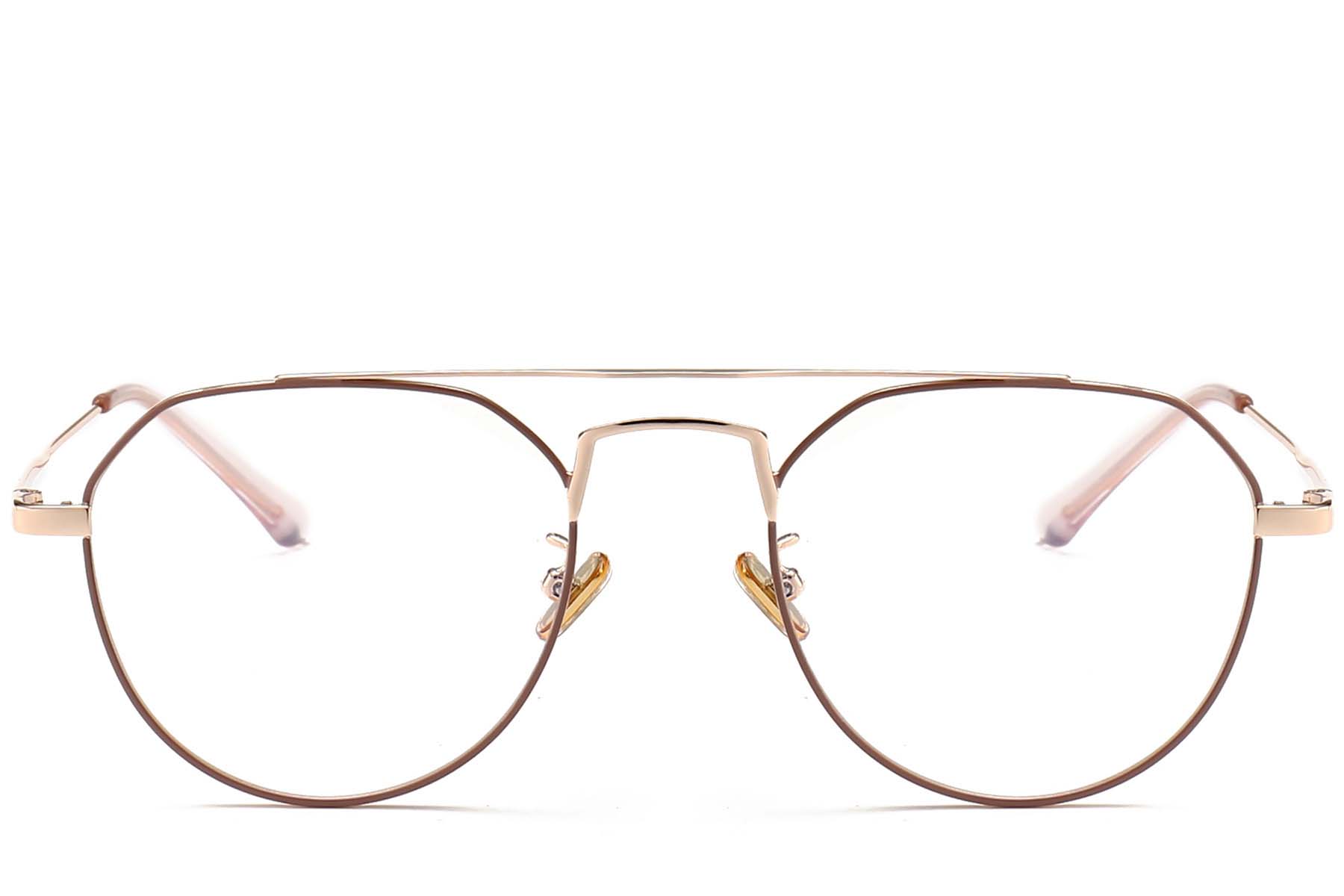 BS0406-0438_Pink_Aviator_Metal_Glasses_front