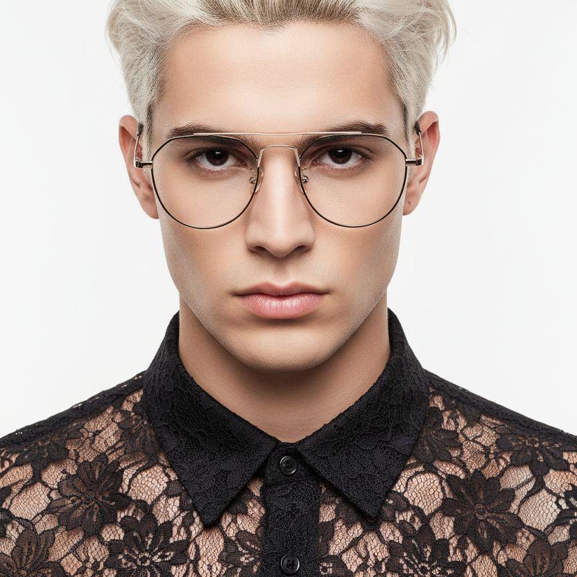 BS0406-0439_Green_Aviator_Metal_Glasses_model