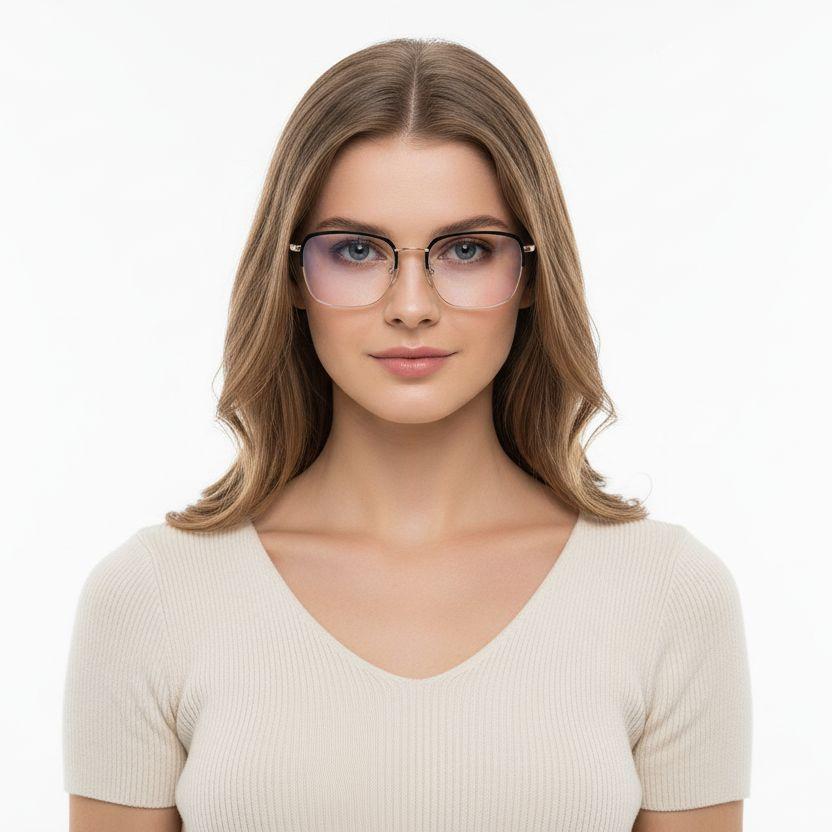 Vasos rectangulares de metal dorado #BS0406-0440