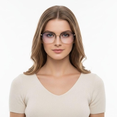 Rectangular Golden Metal Glasses #BS0406-0440