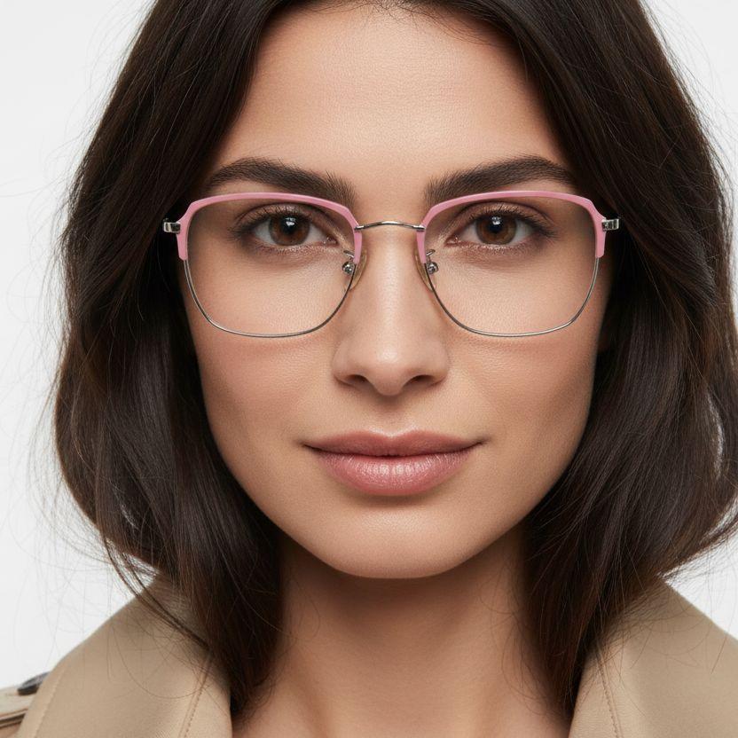 BS0406-0443_Pink_Rectangular_Metal_Glasses_model