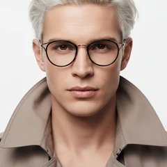 Oval Golden Metal Glasses #BS0406-0445