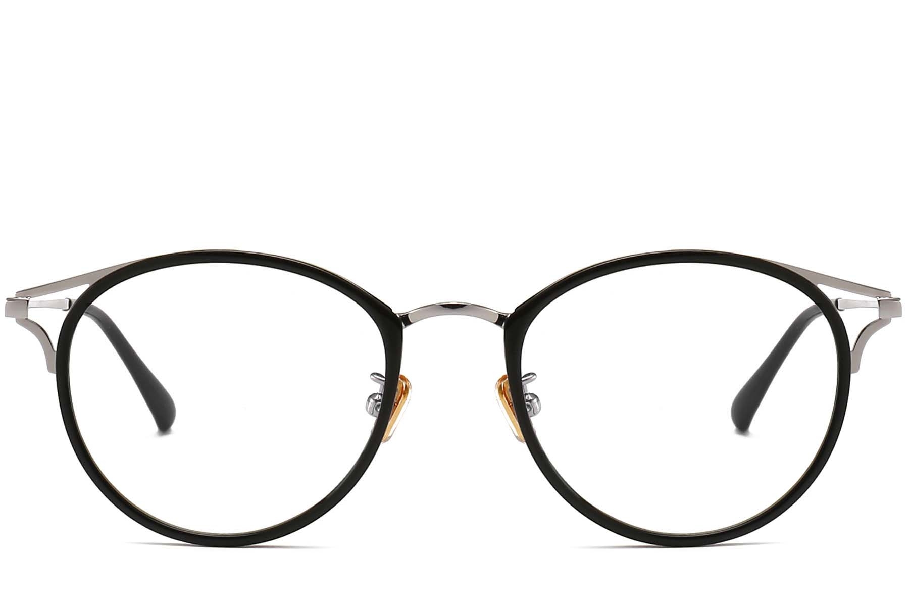 BS0406-0446_Silver_Oval_Metal_Glasses_front