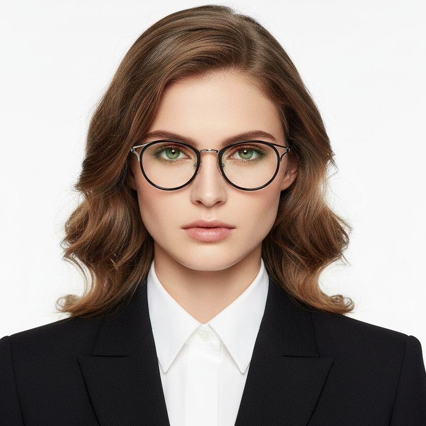 Oval Silver Metal Glasses #BS0406-0446