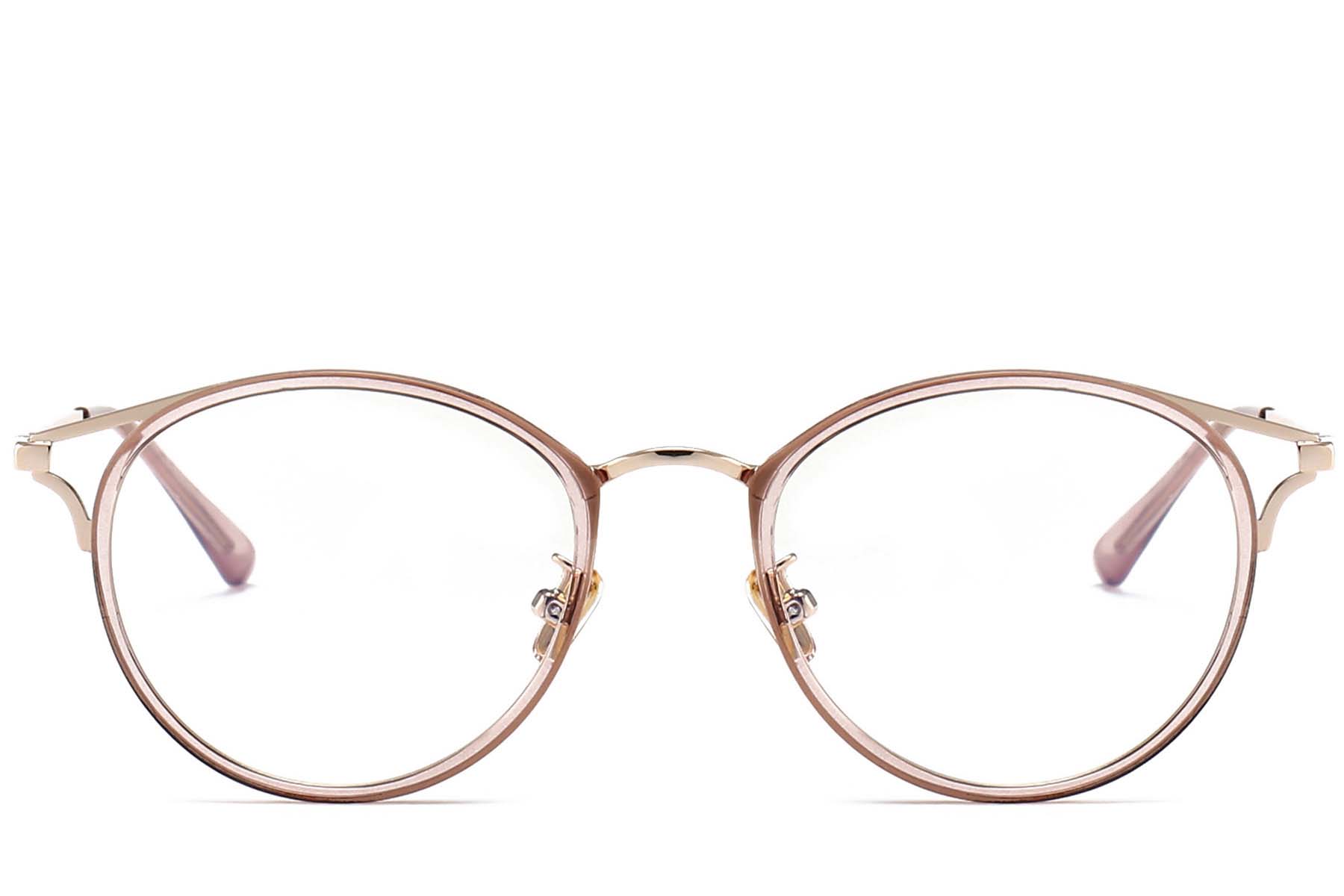 BS0406-0447_Pink_Oval_Metal_Glasses_front