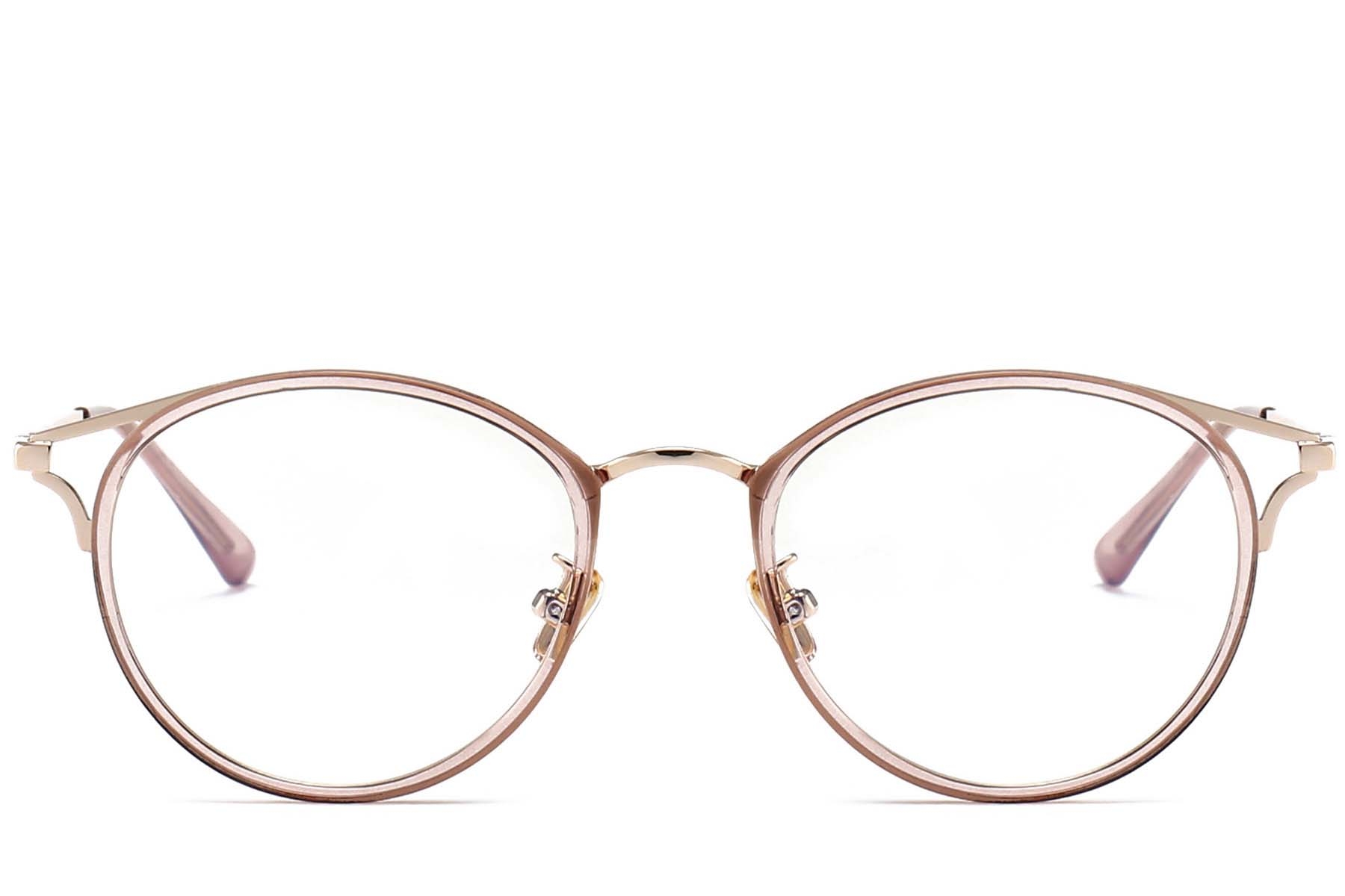 BS0406-0447_Pink_Oval_Metal_Glasses_front