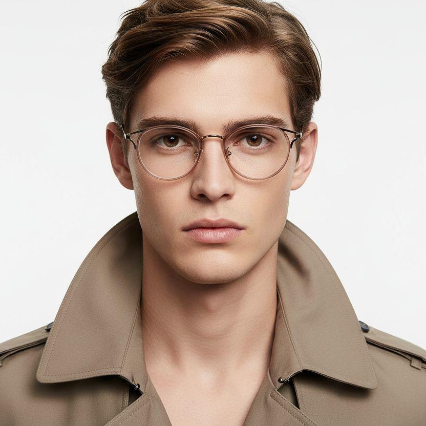 Oval Pink Metal Glasses #BS0406-0447