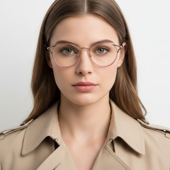 Oval Pink Metal Glasses #BS0406-0447