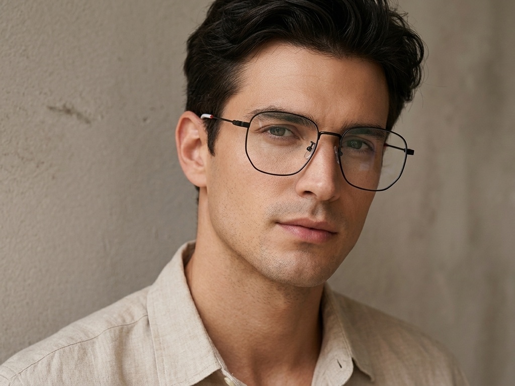 BS0406-0448_Black_Geometric_Metal_Glasses-tryon_male