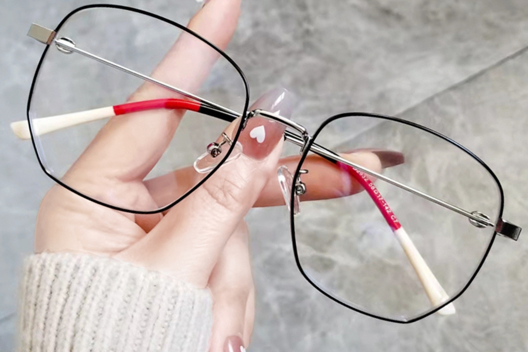 BS0406-0450_Silver_Geometric_Metal_Glasses_front