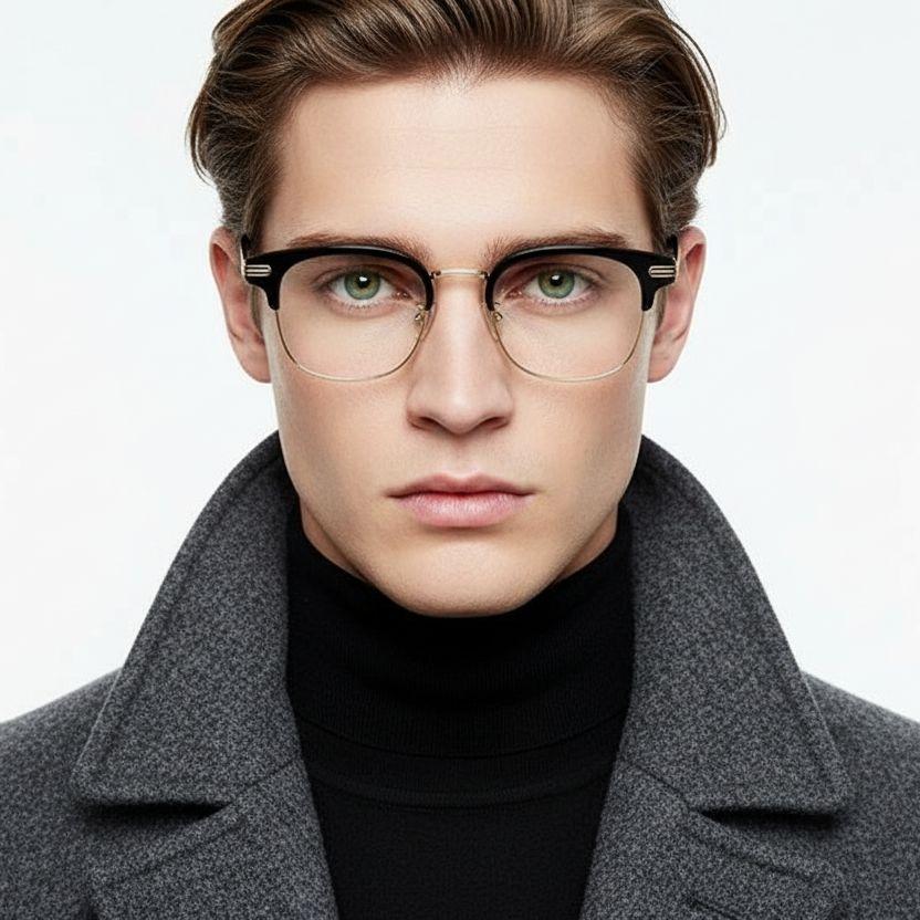 Semi-rimless Golden TR90 Glasses #BS0406-0454