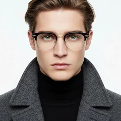Semi-rimless Golden TR90 Glasses #BS0406-0454