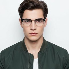 Semi-rimless Silver TR90 Glasses #BS0406-0455