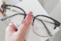 BS0406-0456_Grey_Semi-rimless_TR90_Glasses_front