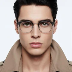 Semi-rimless Grey TR90 Glasses #BS0406-0456