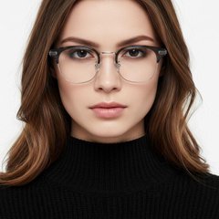BS0406-0456_Grey_Semi-rimless_TR90_Glasses_model