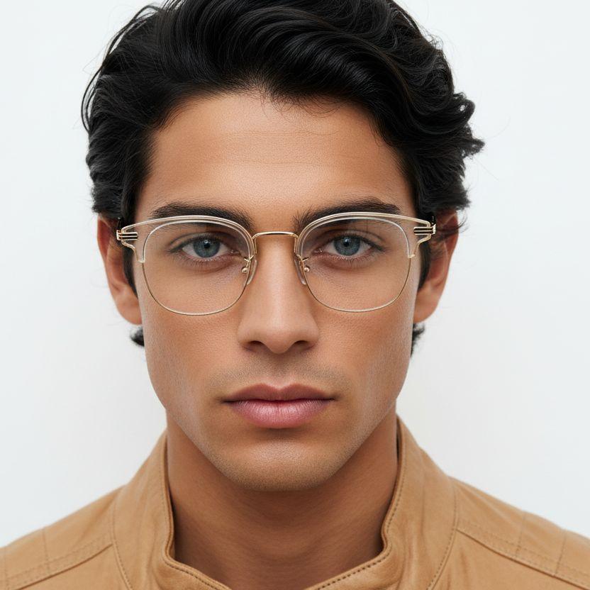 Semi-rimless Transparent TR90 Glasses #BS0406-0457