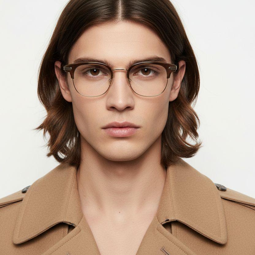 Gafas TR90 marrones semi al aire #BS0406-0458