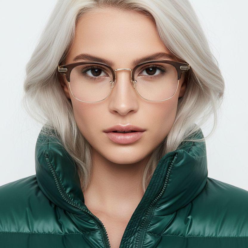 BS0406-0458_Brown_Semi-rimless_TR90_Glasses_model