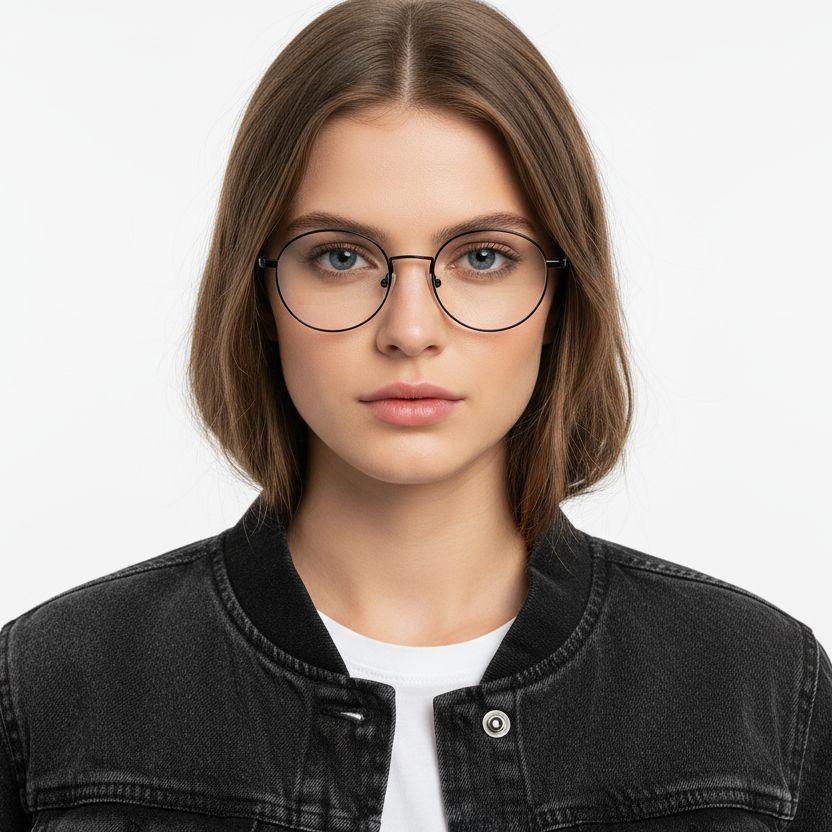 Oval Black Metal Glasses #BS0406-0470