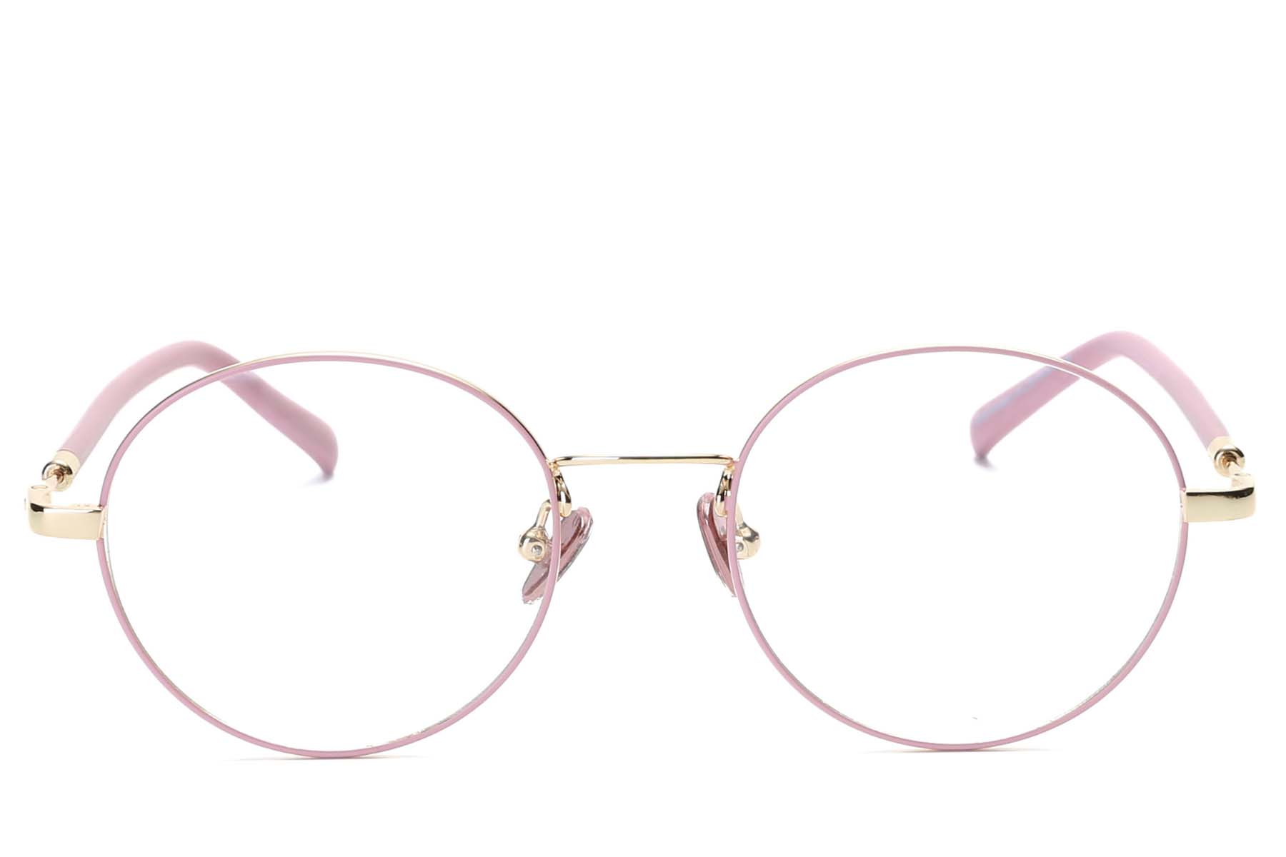 BS0406-0472_Pink_Oval_Metal_Glasses_front