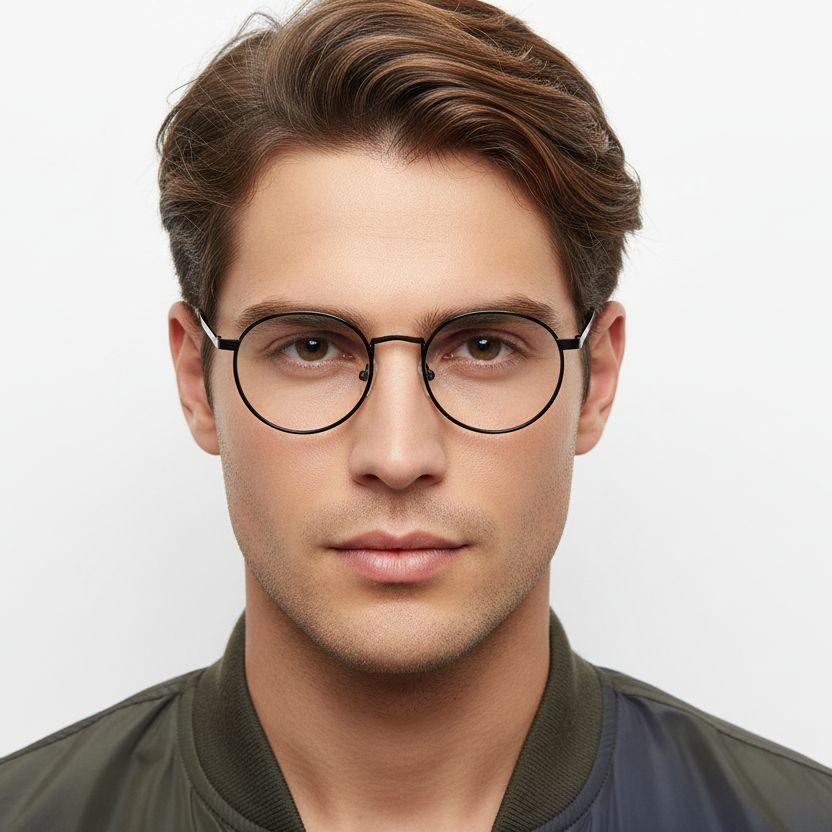 Ovale schwarze Metallbrille #BS0406-0474