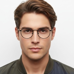 Gafas ovaladas de metal negro #BS0406-0474