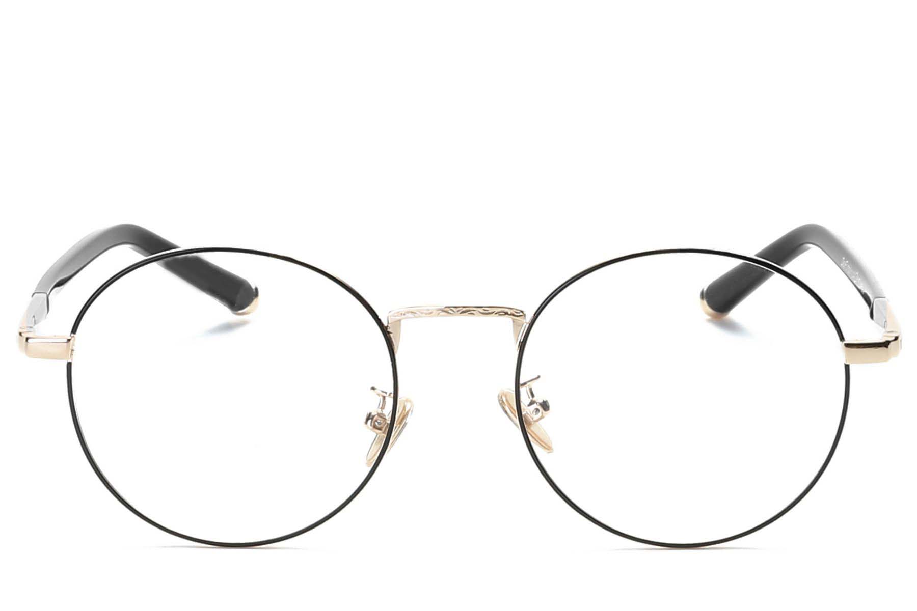BS0406-0475_Golden_Oval_Metal_Glasses_front