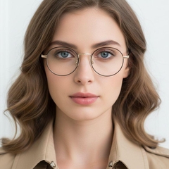 BS0406-0475_Golden_Oval_Metal_Glasses_model