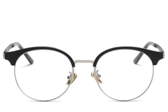 BS0406-0476_Black_Semi-rimless_TR90_Glasses_front