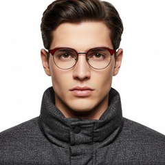 Gafas TR90 rojas semi al aire #BS0406-0477