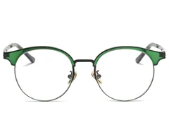 BS0406-0478_Green_Semi-rimless_TR90_Glasses_front