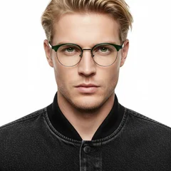 Semi-rimless Green TR90 Glasses #BS0406-0478