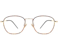 BS0406-0487_Tortoiseshell_Oval_Metal_Kids_Glasses_front