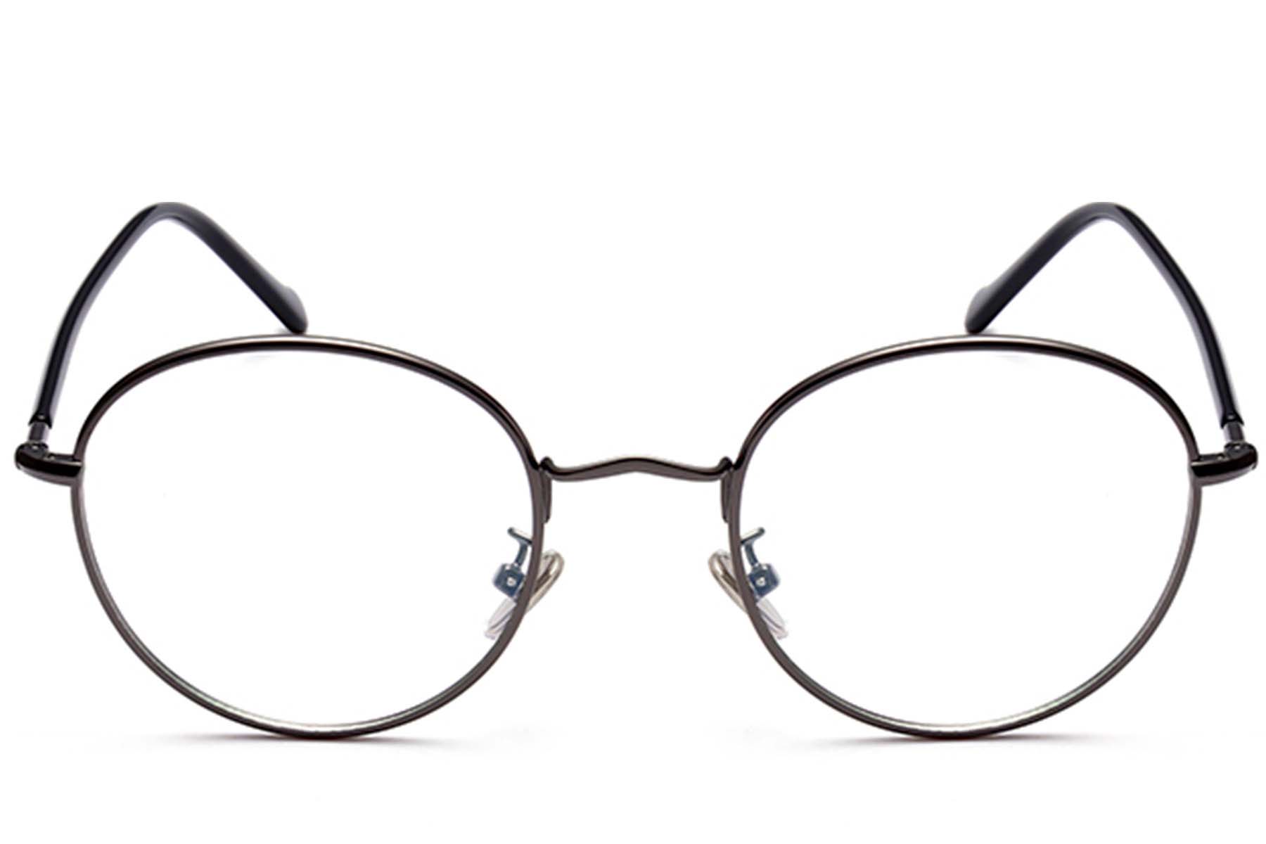 BS0406-0490_Grey_Oval_Metal_Kids_Glasses_front