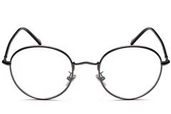 BS0406-0490_Grey_Oval_Metal_Kids_Glasses_front