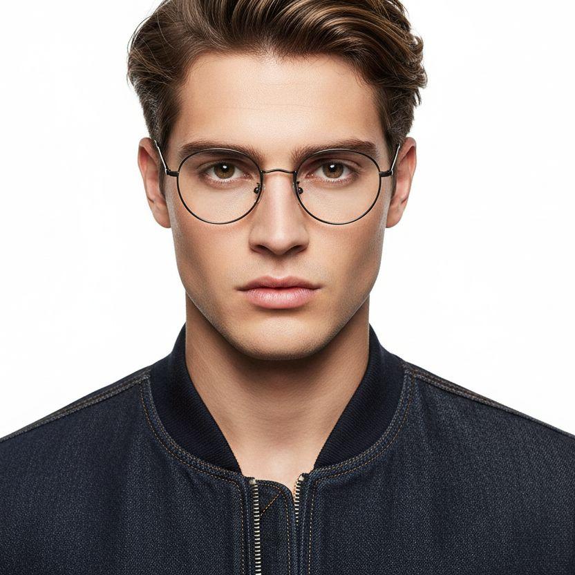 Oval Grey Metal Kids Glasses #BS0406-0490