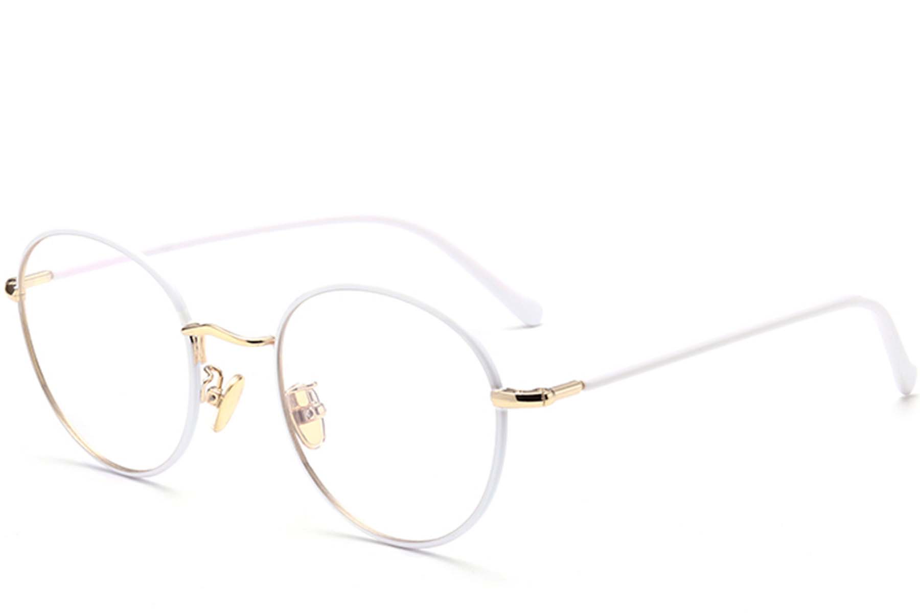 Oval White Metal Kids Glasses #BS0406-0491