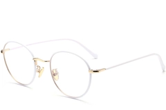 Oval White Metal Kids Glasses #BS0406-0491