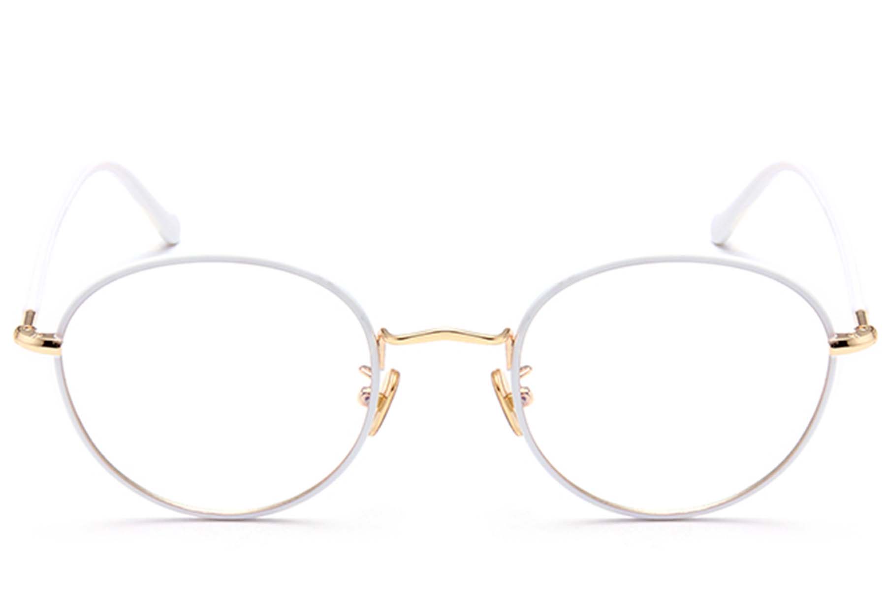 BS0406-0491_White_Oval_Metal_Kids_Glasses_front