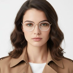 Oval White Metal Kids Glasses #BS0406-0491