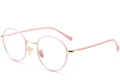 Gafas ovaladas de metal rosa para niños #BS0406-0492
