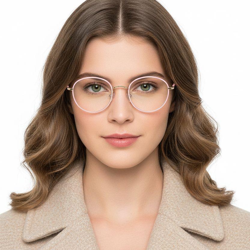 BS0406-0492_Pink_Oval_Metal_Kids_Glasses_model