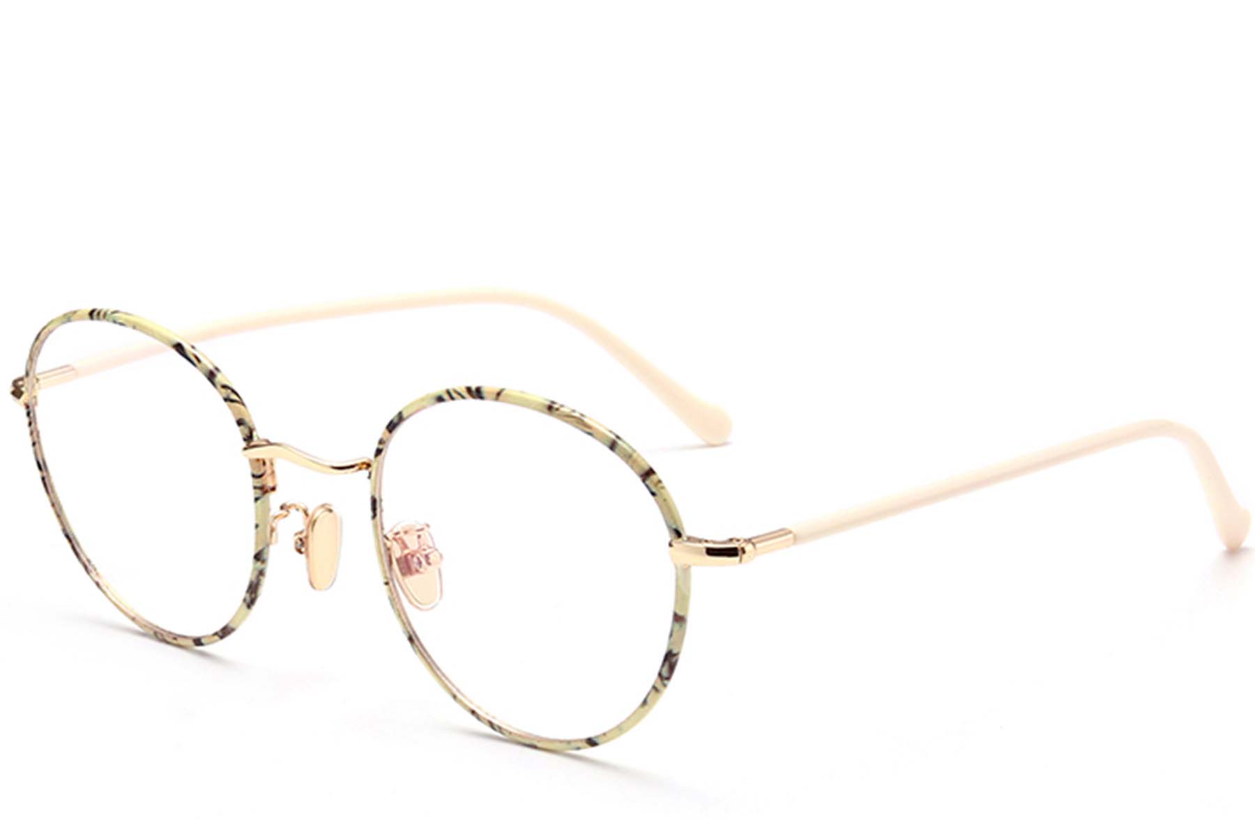 Kinderbrille aus Metall mit ovalem Muster #BS0406-0493
